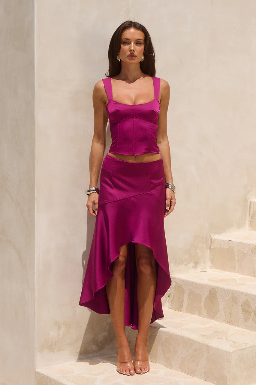 Kairo Midi Skirt - Berry