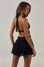 Load image into Gallery viewer, Xylia Halter Low Plunge Mini Dress - Black
