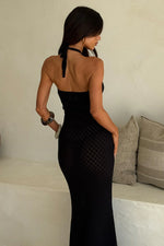 Load image into Gallery viewer, Simi Halter Knit Maxi Dress - Black
