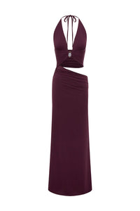 Lumia Halter Maxi Dress - Plum
