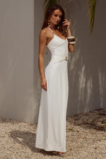 Load image into Gallery viewer, Nina Ruched Halter Maxi Dress - White
