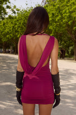 Load image into Gallery viewer, Lumia Ruched Mini Dress - Berry
