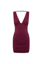 Load image into Gallery viewer, Lumia Ruched Mini Dress - Berry
