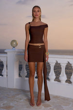 Load image into Gallery viewer, Jasmine Mini Skirt - Coco
