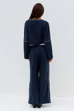 Load image into Gallery viewer, Eleri Wide Leg Track Pants - Steel
