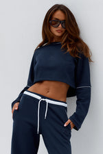 Load image into Gallery viewer, Eleri Oversized Long Sleeve Crop Top - Steel
