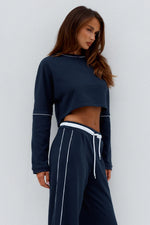 Load image into Gallery viewer, Eleri Oversized Long Sleeve Crop Top - Steel
