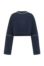 Load image into Gallery viewer, Eleri Oversized Long Sleeve Crop Top - Steel
