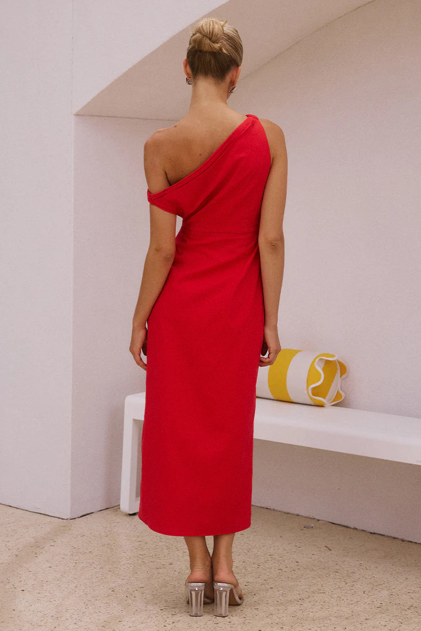 Jaspin Midi Dress - Red