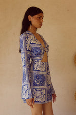 Load image into Gallery viewer, Elka Sleeved Mini Dress - Havanna Navy
