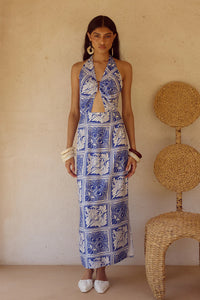 Elka Halter Midi Dress - Havanna Navy