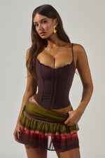 Load image into Gallery viewer, Daniella Ruched Ruffle Mini Skirt - Anabelle Red
