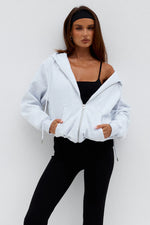 Load image into Gallery viewer, Oaklynn Oversized Zip Up Jacket - Grey Marle
