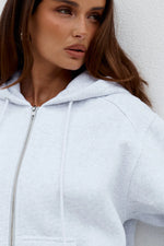 Load image into Gallery viewer, Oaklynn Oversized Zip Up Jacket - Grey Marle
