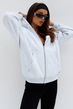 Load image into Gallery viewer, Oaklynn Oversized Zip Up Jacket - Grey Marle
