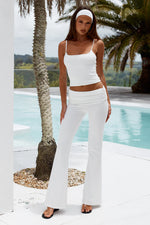 Load image into Gallery viewer, Damari Foldover Flare Pants - White
