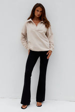 Load image into Gallery viewer, Laurette Oversized Polo Sweater - Biscuit
