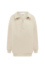 Load image into Gallery viewer, Laurette Oversized Polo Sweater - Biscuit
