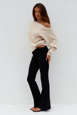 Load image into Gallery viewer, Dione Off Shoulder Knit Sweater - Biscuit
