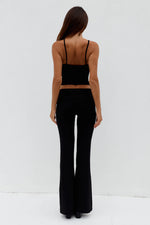 Load image into Gallery viewer, Damari Foldover Flare Pants - Black
