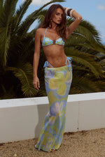 Load image into Gallery viewer, Cyrus Low Waist Sheer Maxi Skirt - Lana Green
