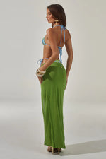 Load image into Gallery viewer, Kiva High Slit Maxi Skirt - Kiwi
