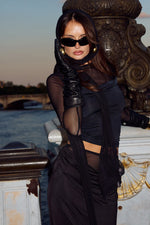Load image into Gallery viewer, Wilona Sleeved Cowl Top - Black
