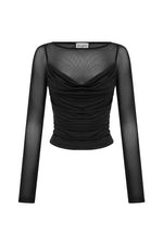 Load image into Gallery viewer, Wilona Sleeved Cowl Top - Black
