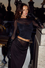 Load image into Gallery viewer, Wilona Sleeved Cowl Top - Black
