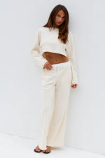 Load image into Gallery viewer, Eleri Wide Leg Track Pants - Biscuit
