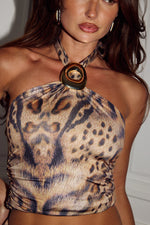 Load image into Gallery viewer, Keeley Keyhole Halter Top - Mendez Brown
