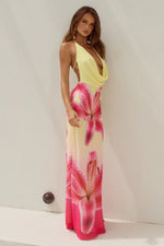 Load image into Gallery viewer, Juliana Cowl High Slit Maxi Dress - Pink Lily
