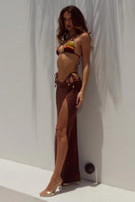 Load image into Gallery viewer, Kiva High Slit Maxi Skirt - Chocolate
