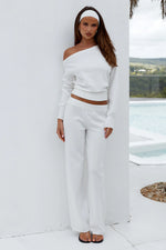 Load image into Gallery viewer, Heather Wide Leg Knit Pant - Cream
