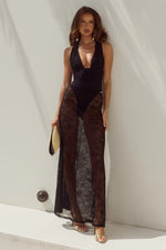 Load image into Gallery viewer, Jenna Low Waist Lace Maxi Skirt - Black
