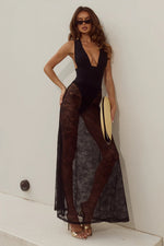 Load image into Gallery viewer, Jenna Low Waist Lace Maxi Skirt - Black
