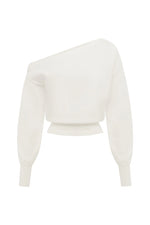 Load image into Gallery viewer, Heather Off Shoulder Knit Top - Cream
