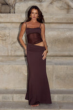 Load image into Gallery viewer, Celyse Midi Dress - Bitter Chocolate
