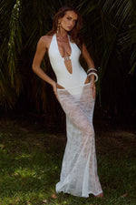 Load image into Gallery viewer, Jenna Low Waist Lace Maxi Skirt - White
