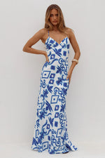 Load image into Gallery viewer, Keilana Cross Back Maxi Dress - Maddie Blue
