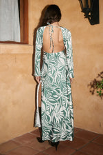 Load image into Gallery viewer, Lily Plunge Neck Maxi Dress - Nikki Khaki

