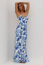 Load image into Gallery viewer, Keilana Cross Back Maxi Dress - Maddie Blue
