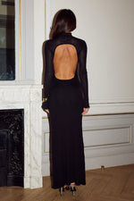 Load image into Gallery viewer, Martina Sleeved Knit Maxi Dress - Black
