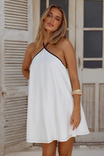 Load image into Gallery viewer, Roselani Halter Flowy Mini Dress - Black/White
