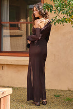 Load image into Gallery viewer, Daria One Shoulder Maxi Dress - Chocolate
