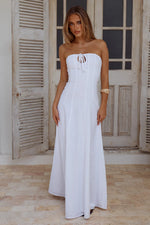 Load image into Gallery viewer, Aiya Strapless Keyhole Maxi Dress - White

