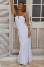 Load image into Gallery viewer, Aiya Strapless Keyhole Maxi Dress - White
