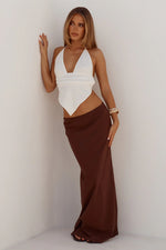 Load image into Gallery viewer, Adeline Straight Maxi Skirt - Chocolate
