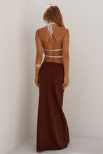 Load image into Gallery viewer, Adeline Straight Maxi Skirt - Chocolate

