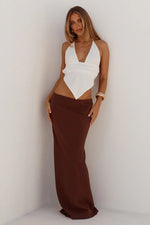 Load image into Gallery viewer, Adeline Straight Maxi Skirt - Chocolate
